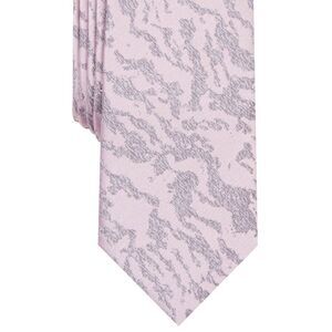 NWT INC Mens Pink Patterned Slim Neck Tie ( Grant Zebra in Blush)